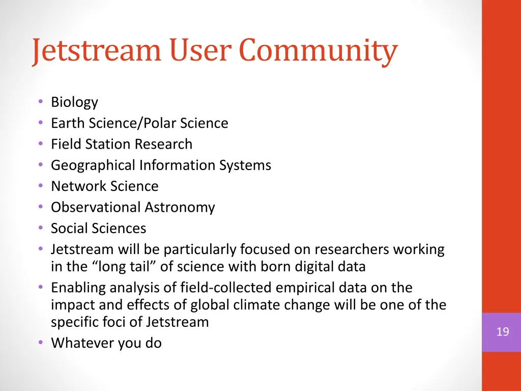 jetstream user community