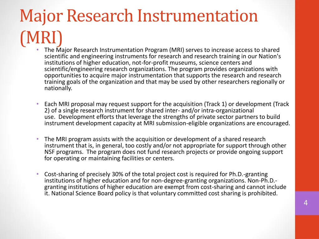 major research instrumentation mri the major