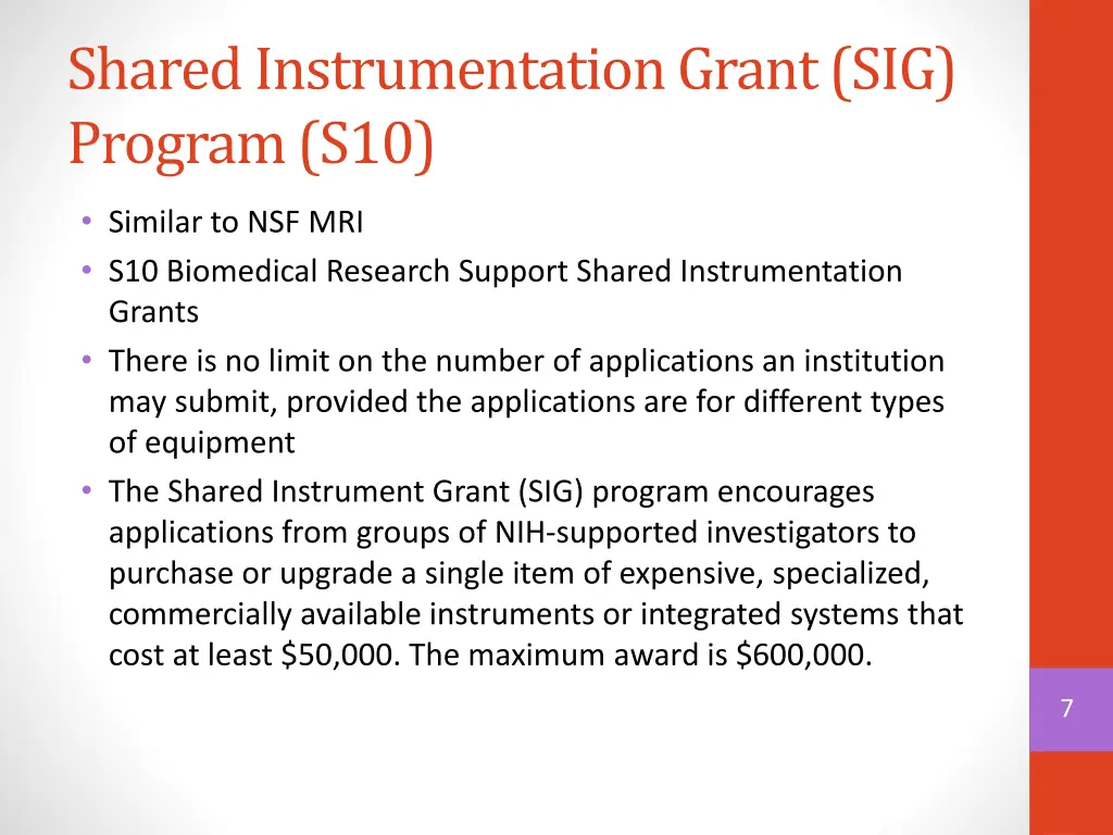 shared instrumentation grant sig program s10