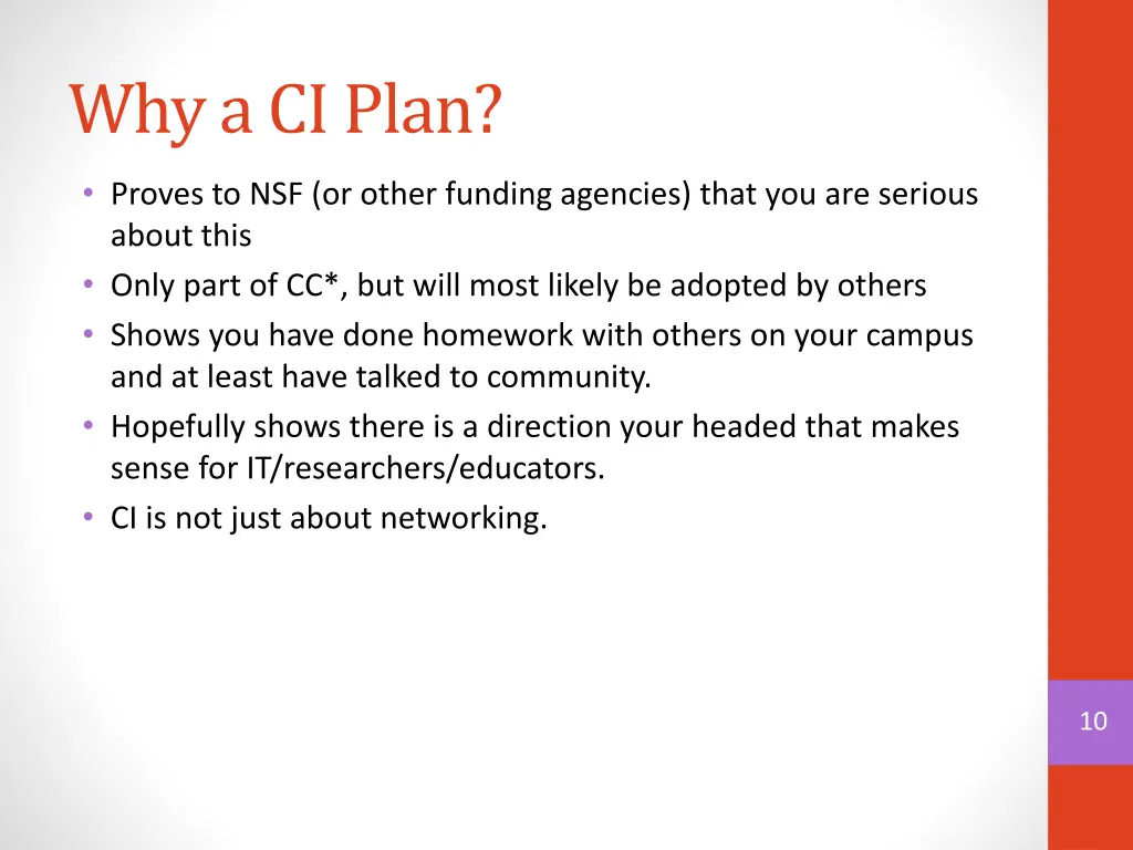 why a ci plan