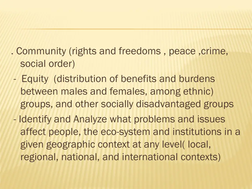 community rights and freedoms peace crime social