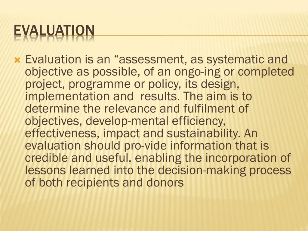 evaluation