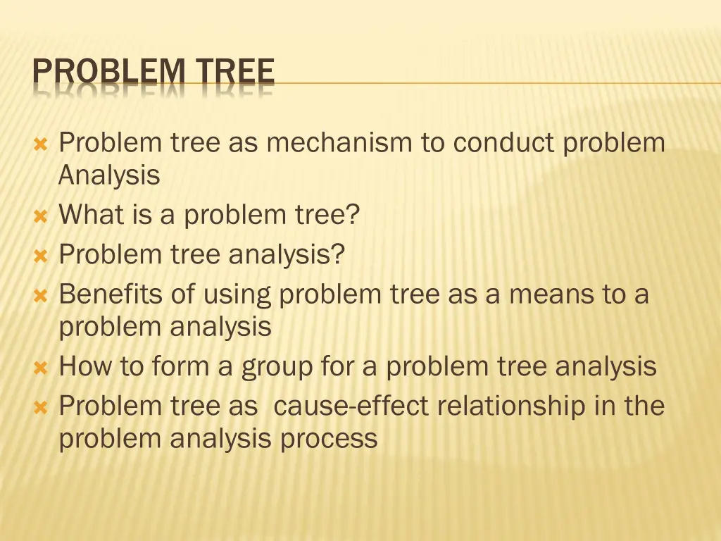 problem tree
