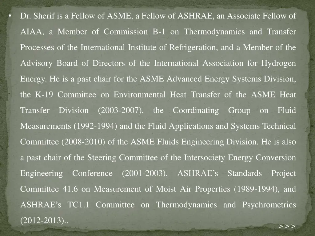dr sherif is a fellow of asme a fellow of ashrae
