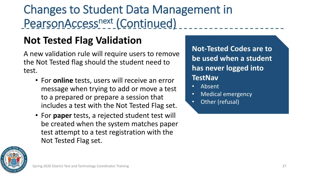 changes to student data management in changes 2