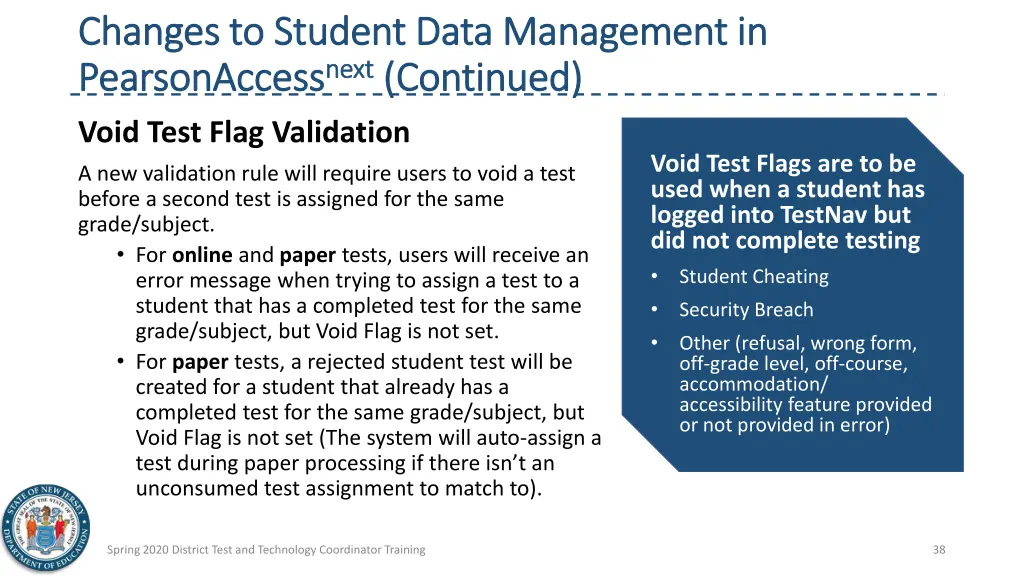 changes to student data management in changes 3