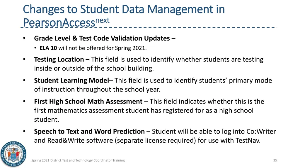changes to student data management in changes