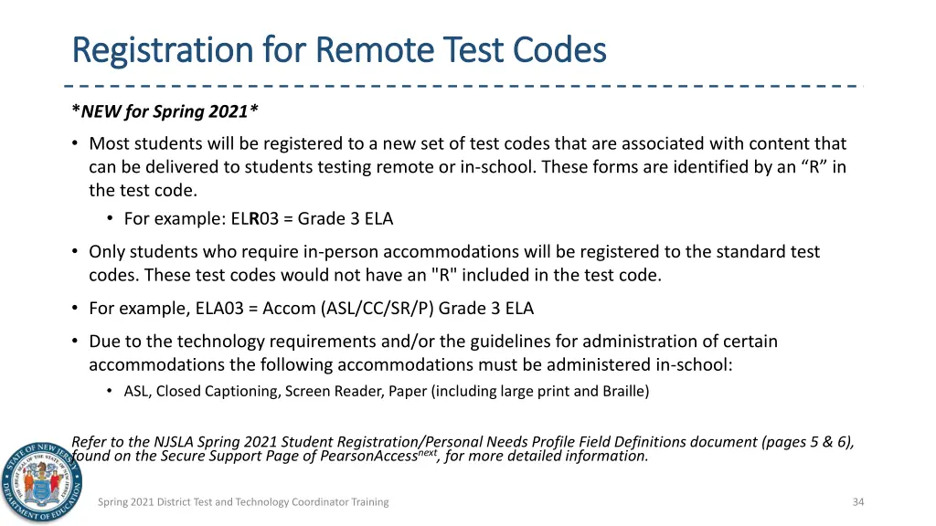 registration for remote test codes registration
