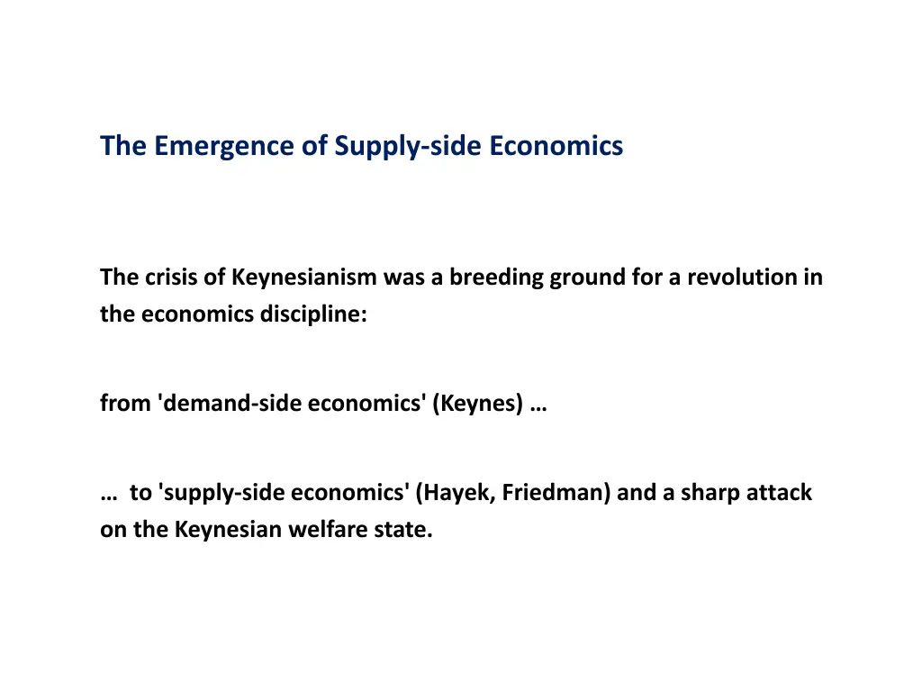 the emergence of supply side economics 1