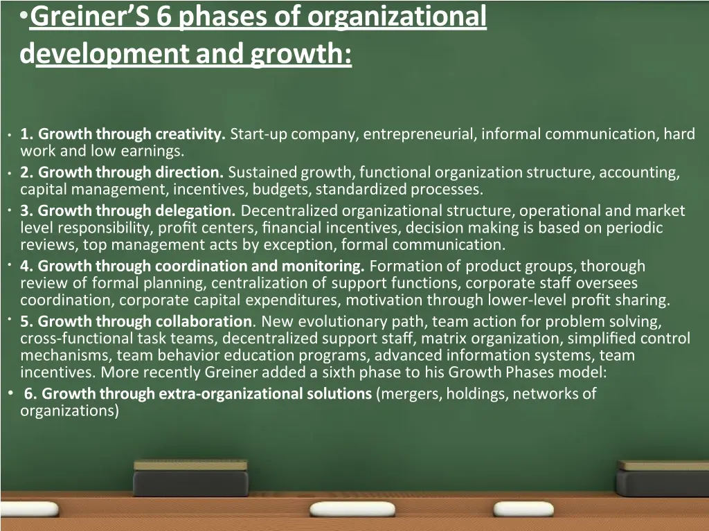 greiner s 6 phases of organizational development