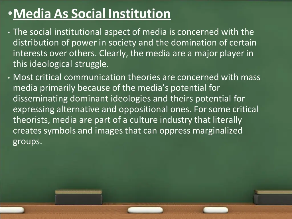 media as social institution
