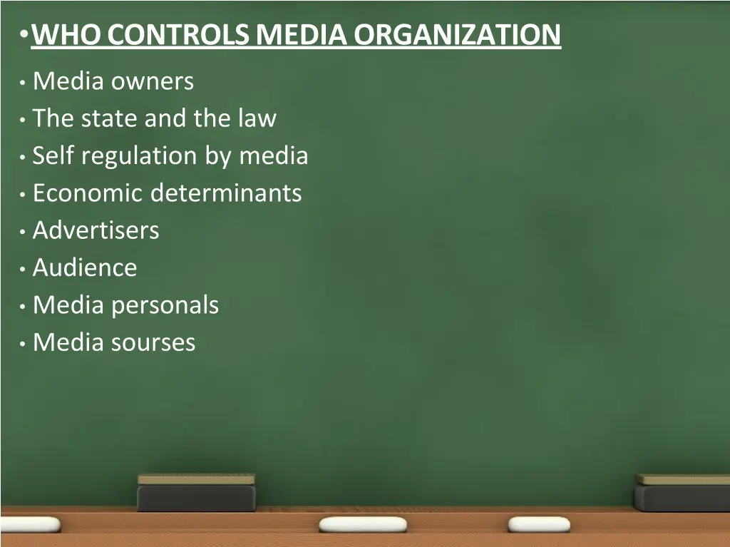 who controls media organization