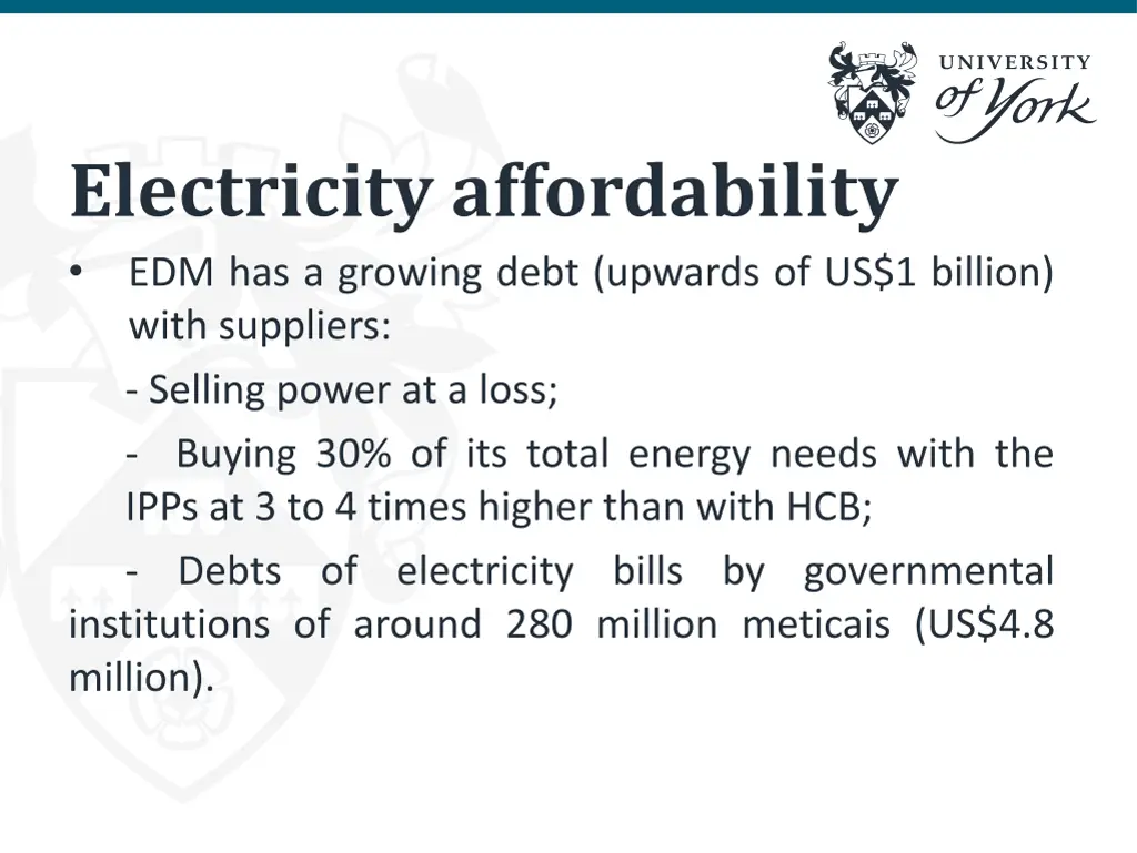 electricity affordability edm has a growing debt