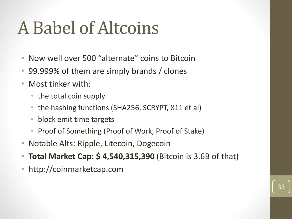 a babel of altcoins