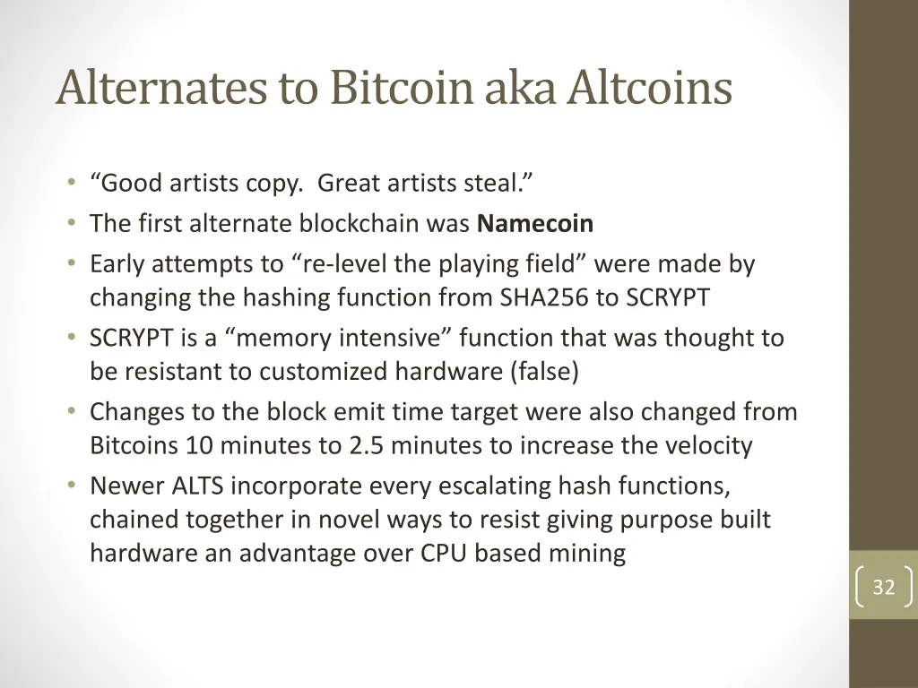 alternates to bitcoin aka altcoins