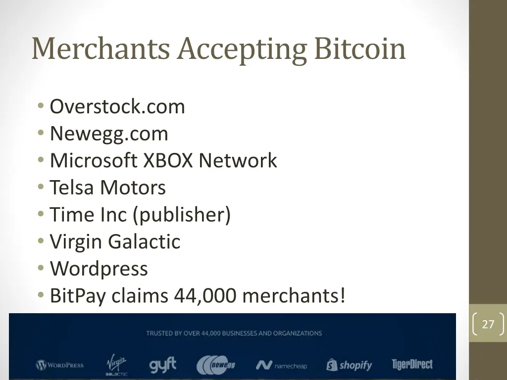 merchants accepting bitcoin