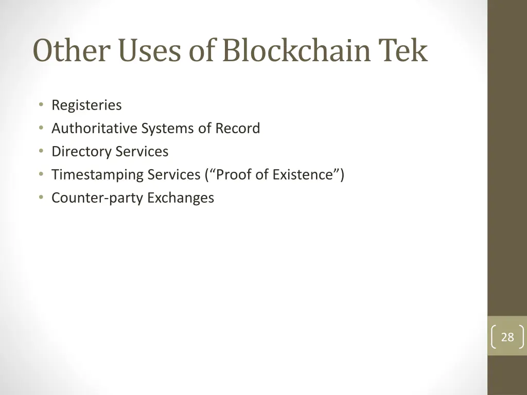 other uses of blockchain tek