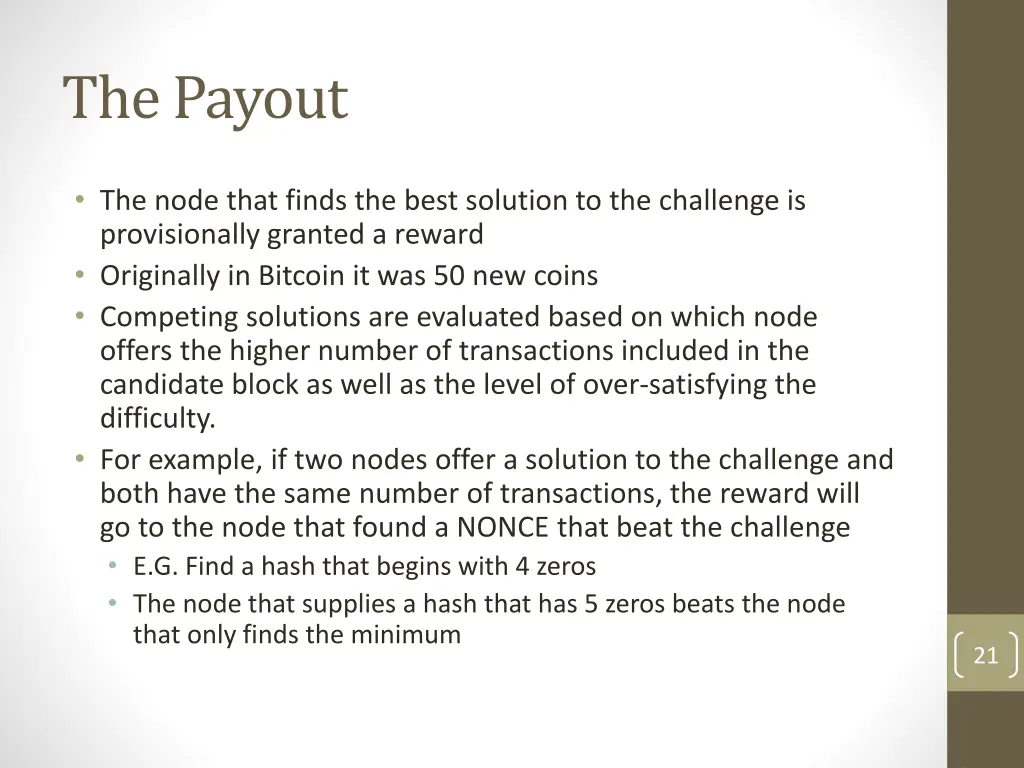 the payout