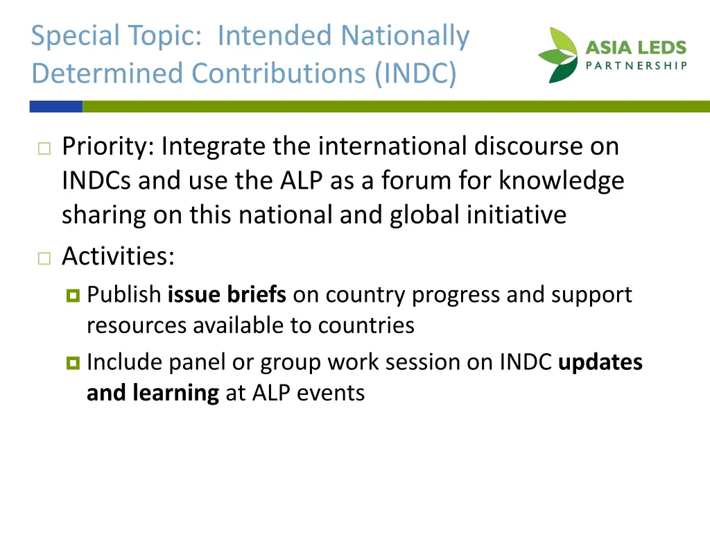 special topic intended nationally determined
