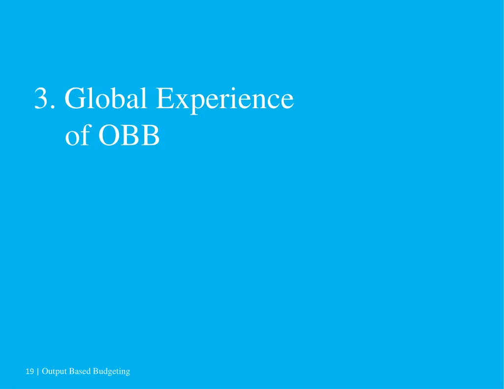 3 global experience of obb