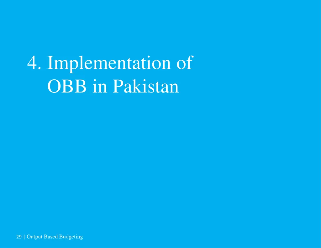 4 implementation of obb in pakistan