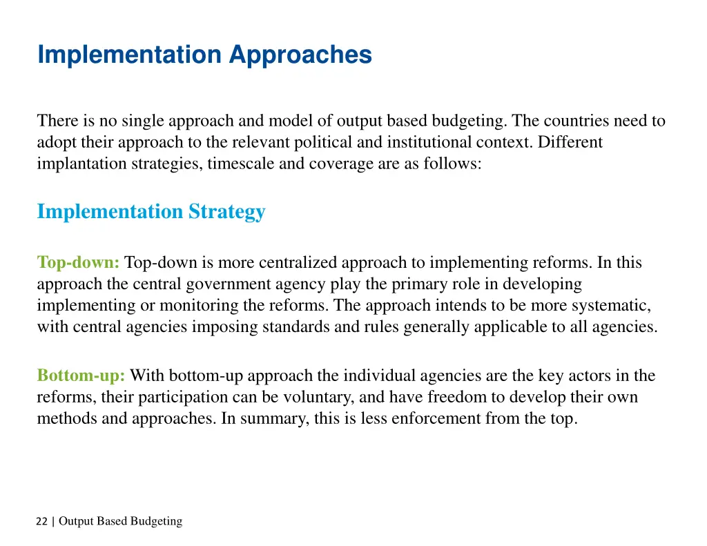 implementation approaches