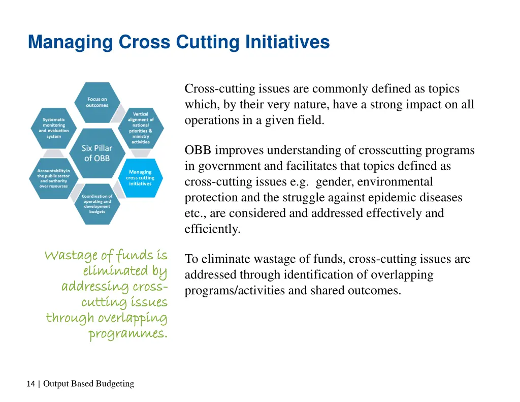 managing cross cutting initiatives