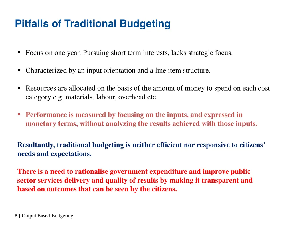 pitfalls of traditional budgeting