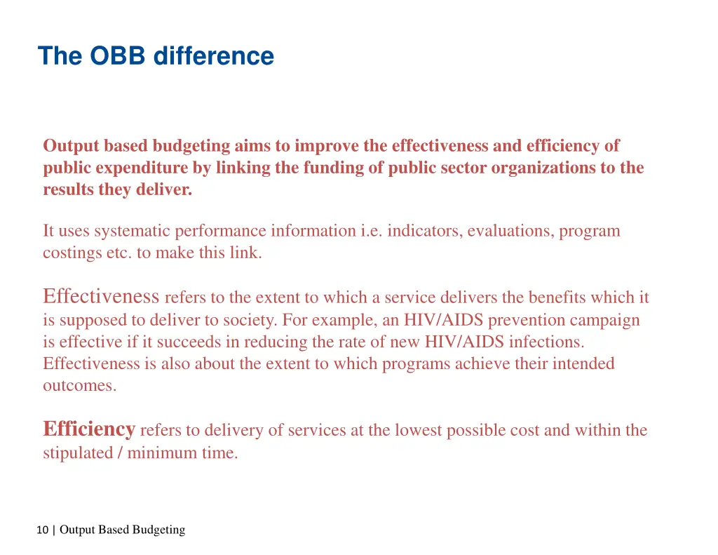 the obb difference
