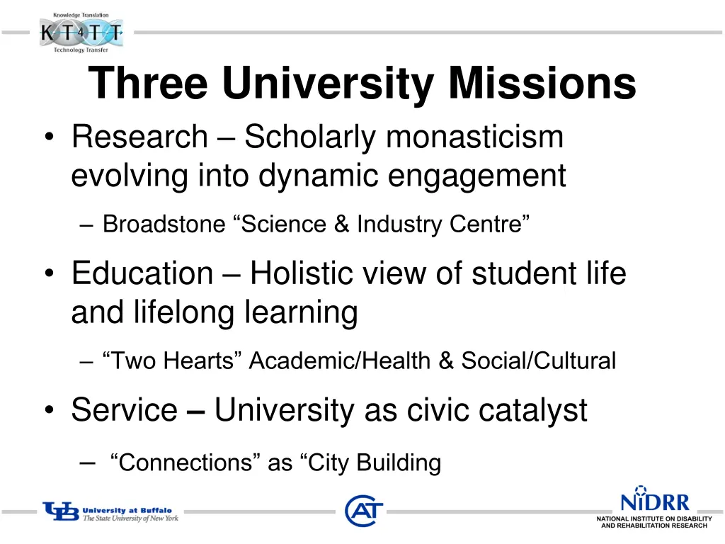 three university missions research scholarly