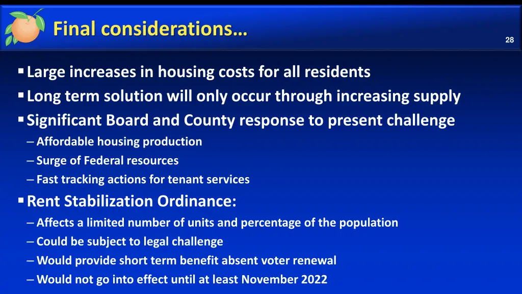 final considerations