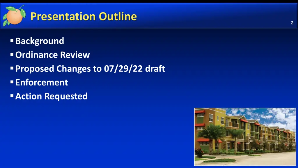 presentation outline
