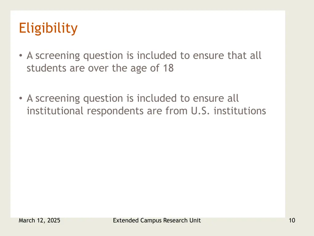 eligibility