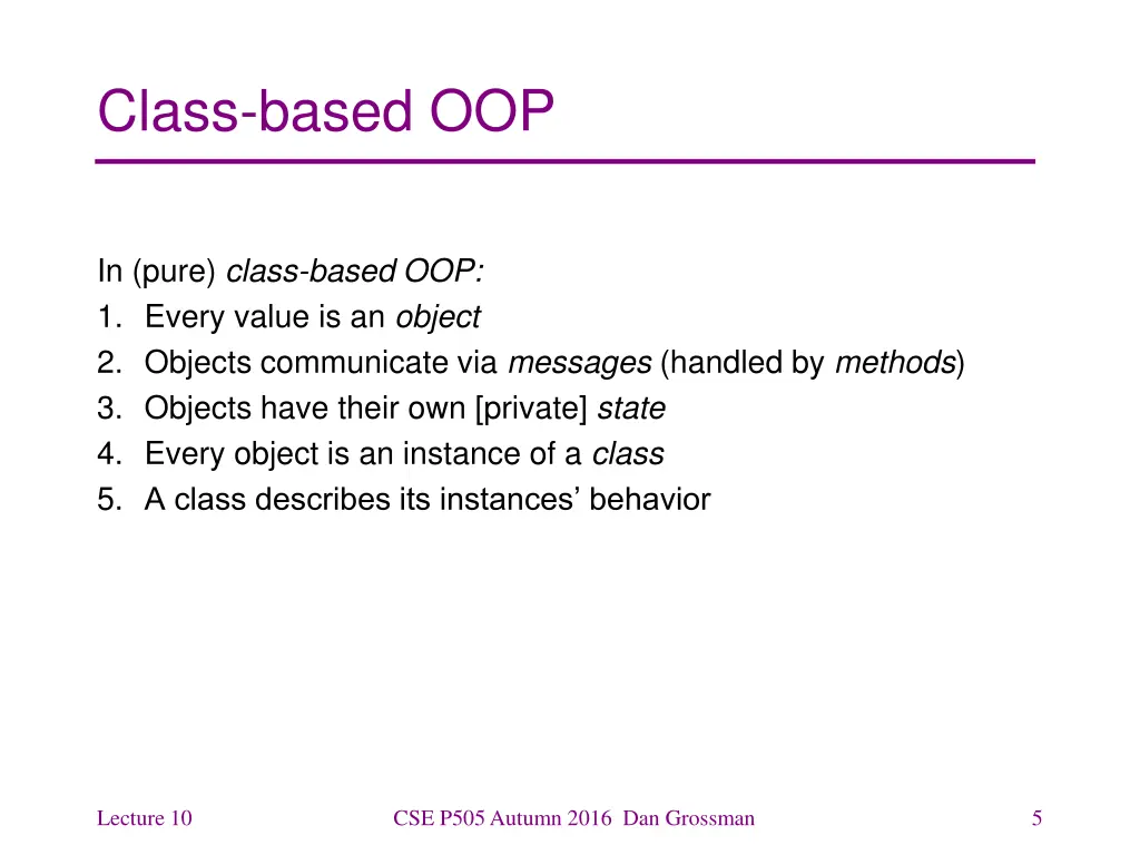 class based oop