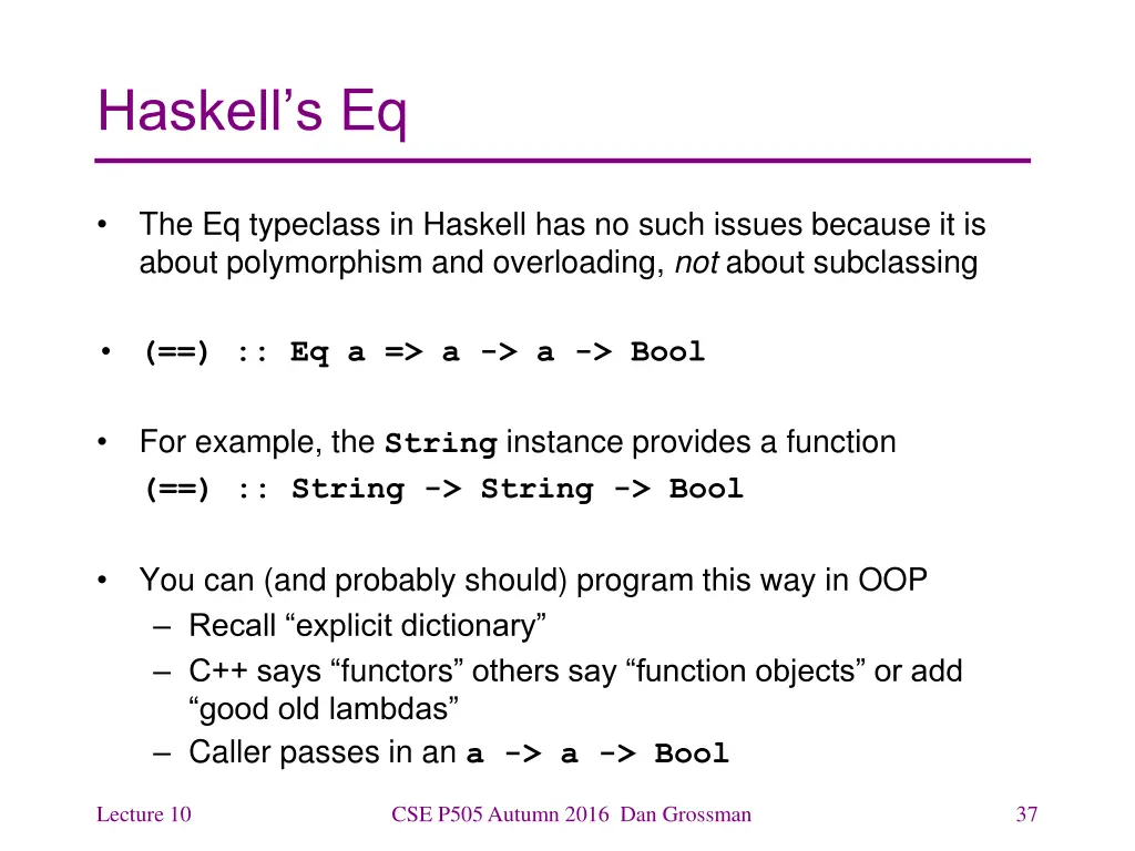 haskell s eq