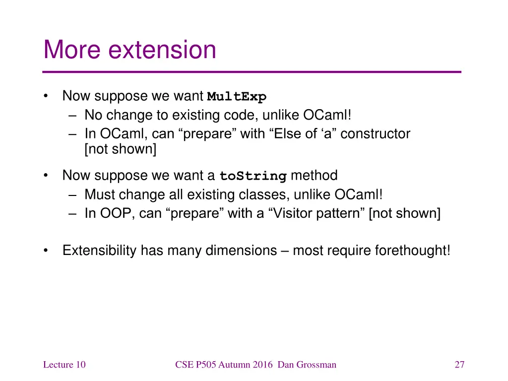 more extension