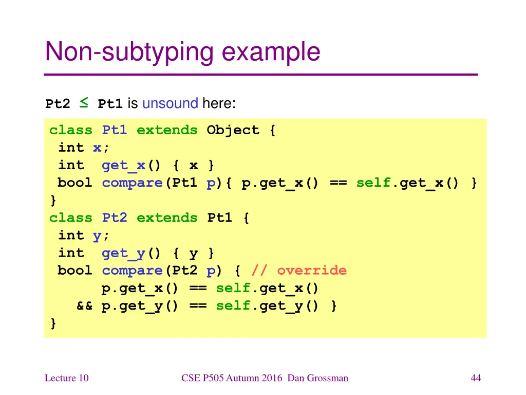 non subtyping example