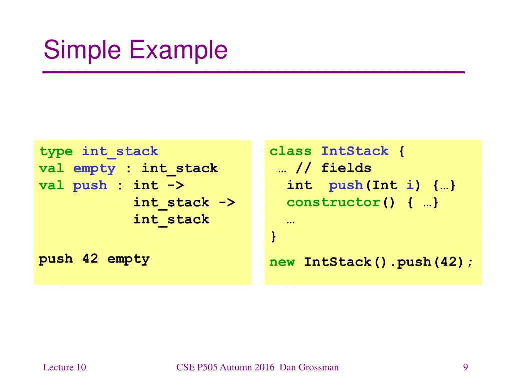 simple example