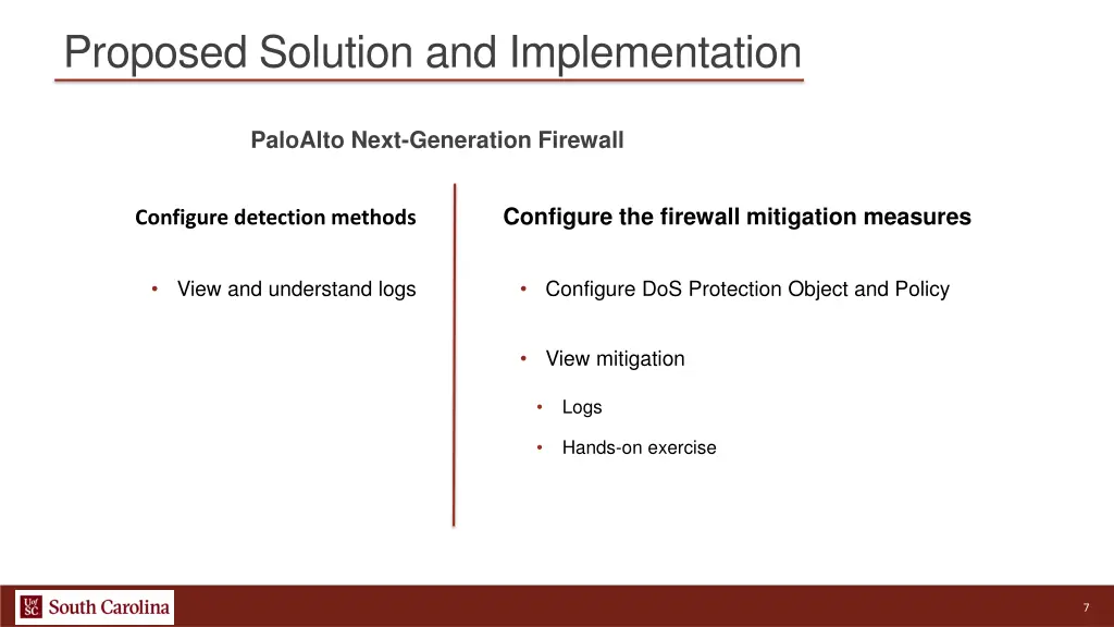 proposed solution and implementation