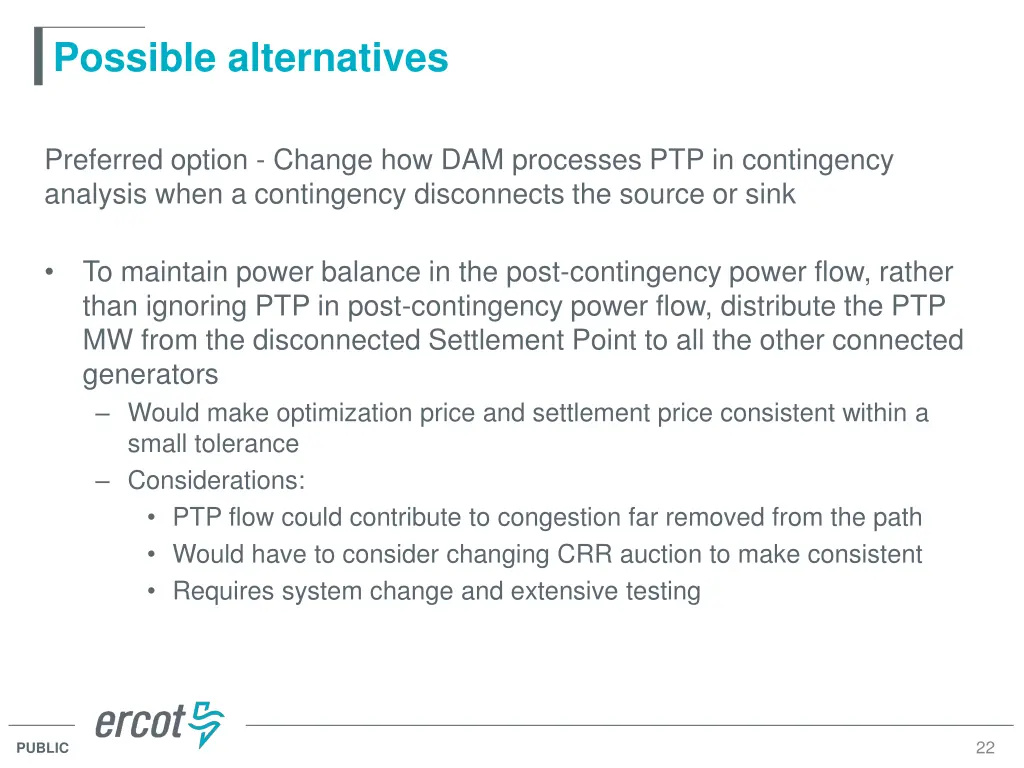possible alternatives