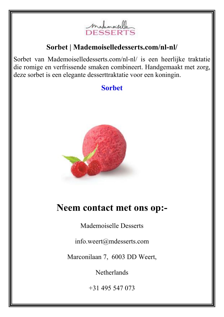 sorbet mademoiselledesserts com nl nl