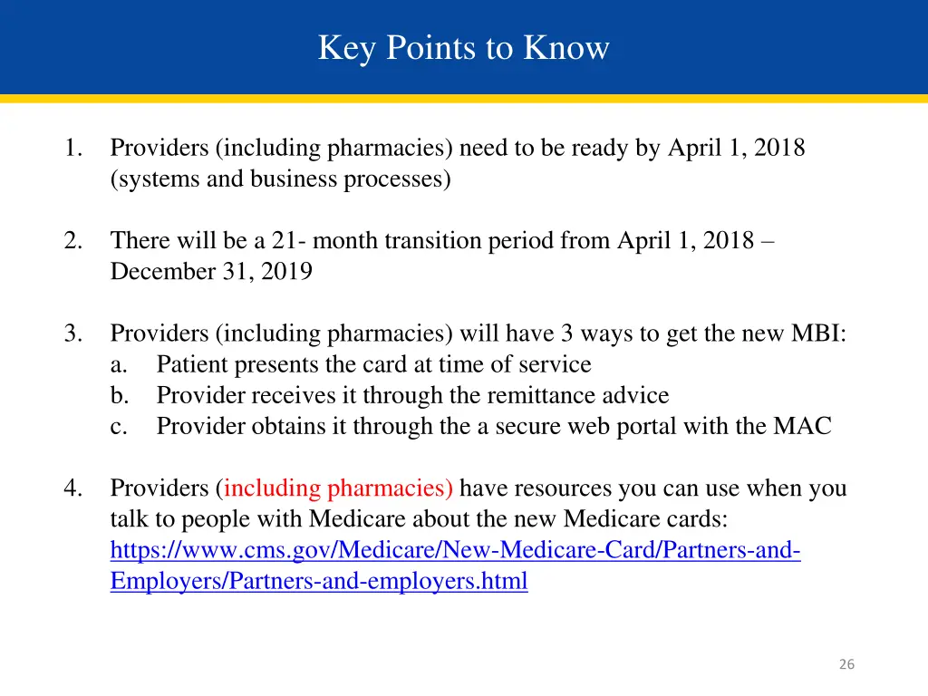 key points to know