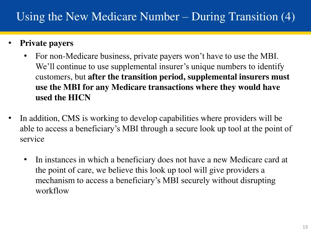 using the new medicare number during transition 4