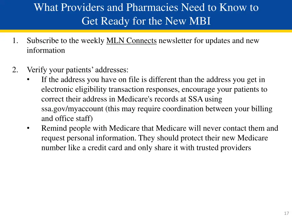 what providers and pharmacies need to know