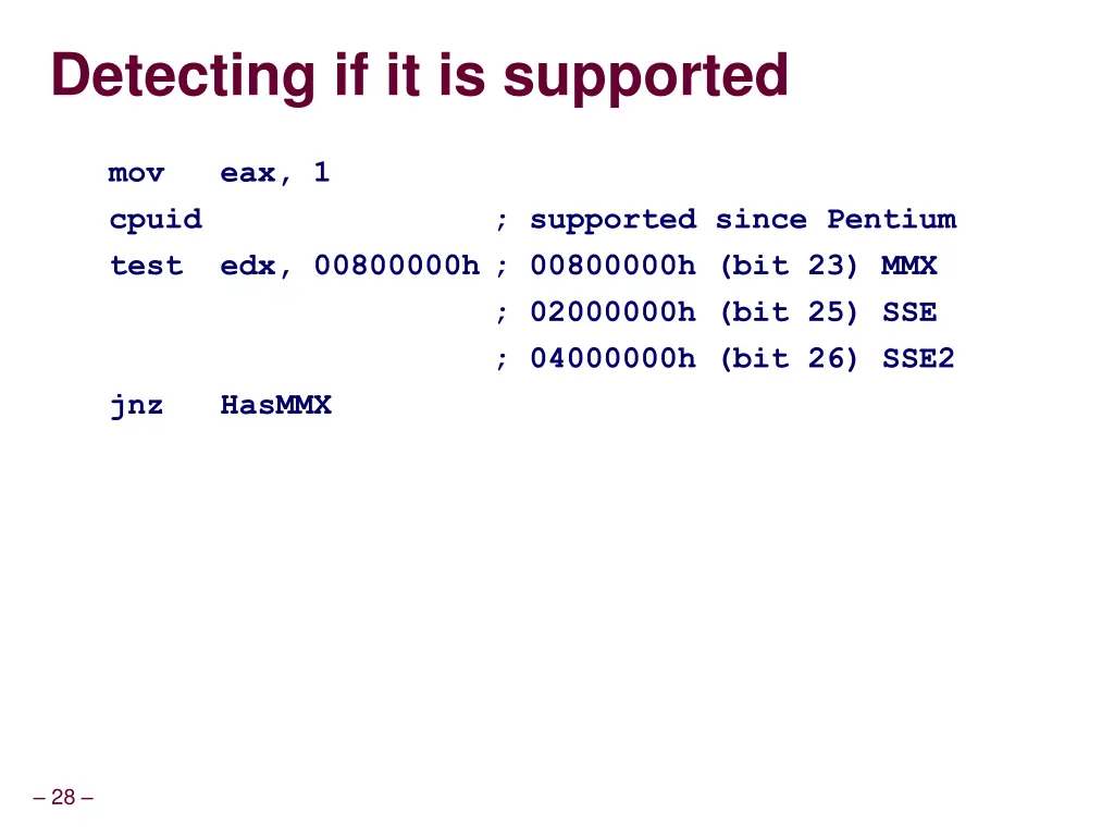 detecting if it is supported
