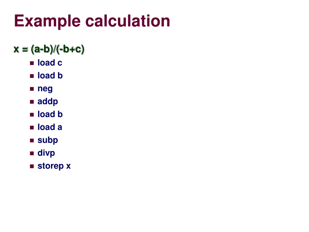 example calculation