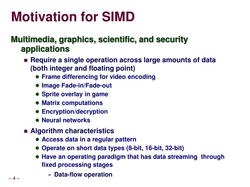 motivation for simd