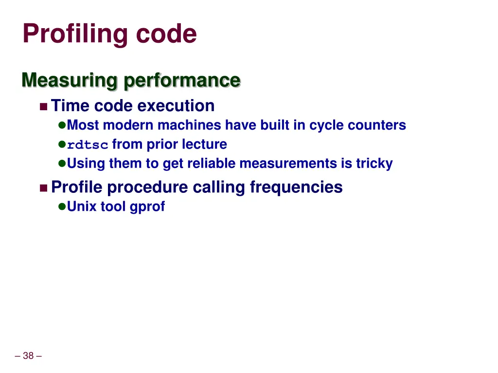 profiling code