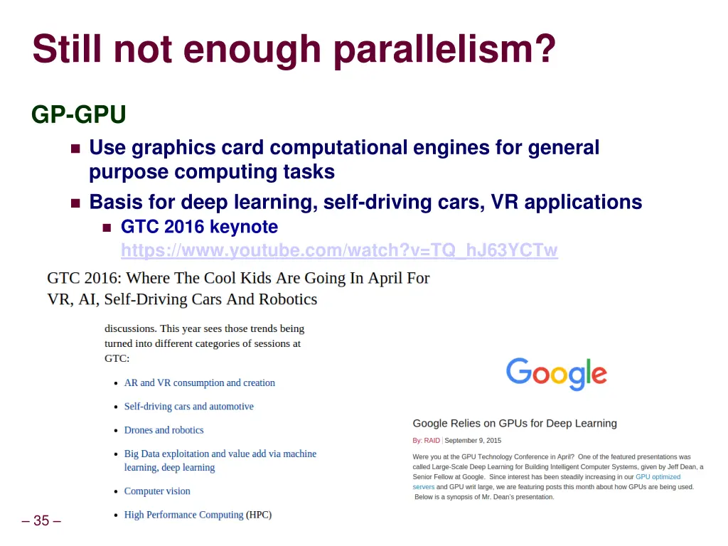 still not enough parallelism