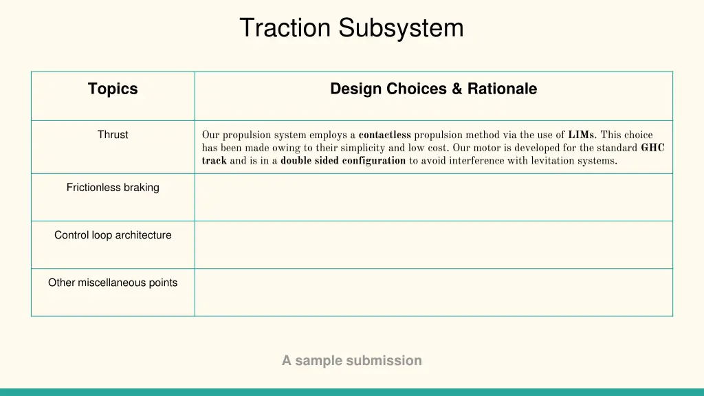 traction subsystem